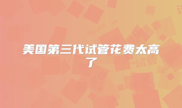 美国第三代试管花费太高了