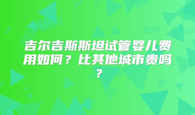 吉尔吉斯斯坦试管婴儿费用如何？比其他城市贵吗？