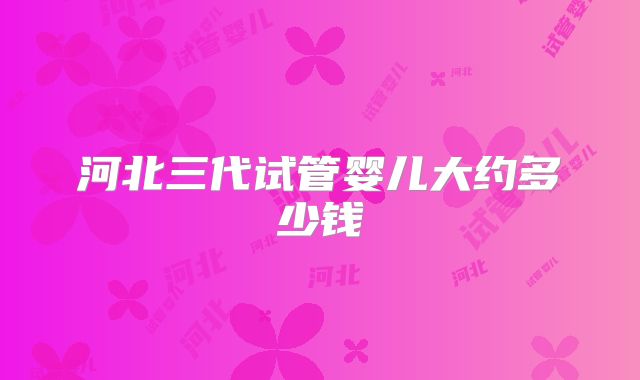 河北三代试管婴儿大约多少钱