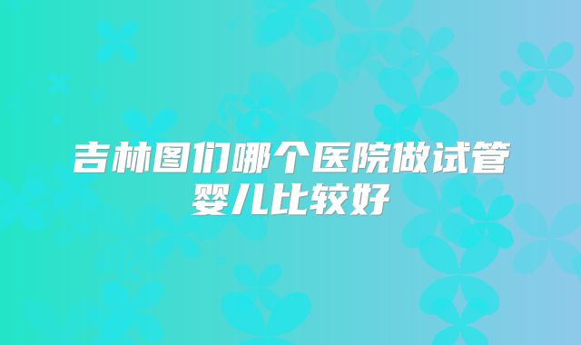 吉林图们哪个医院做试管婴儿比较好