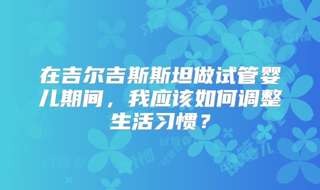 在吉尔吉斯斯坦做试管婴儿期间,我应该如何调整生活习惯?
