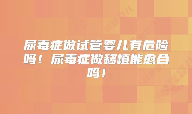 尿毒症做试管婴儿有危险吗！尿毒症做移植能愈合吗！