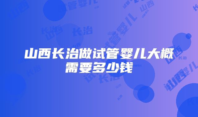 山西长治做试管婴儿大概需要多少钱