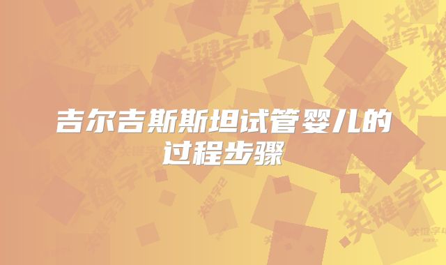 吉尔吉斯斯坦试管婴儿的过程步骤