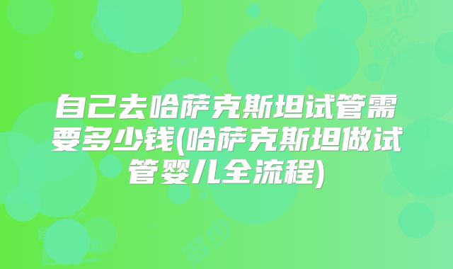 自己去哈萨克斯坦试管需要多少钱(哈萨克斯坦做试管婴儿全流程)