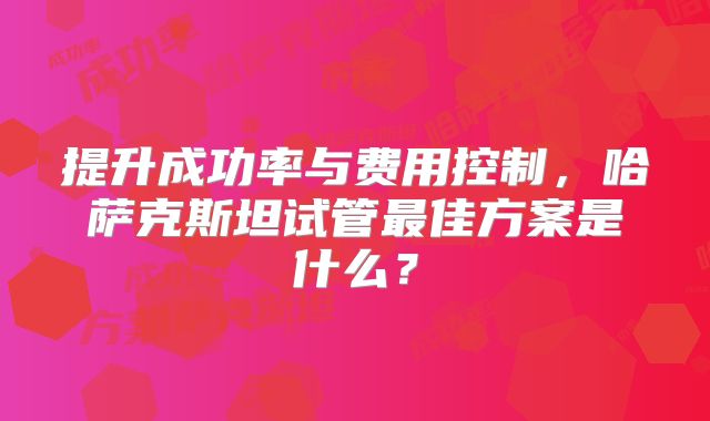 提升成功率与费用控制，哈萨克斯坦试管最佳方案是什么？