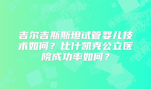 吉尔吉斯斯坦试管婴儿技术如何？比什凯克公立医院成功率如何？