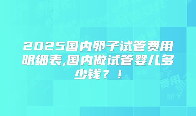 2025国内卵子试管费用明细表,国内做试管婴儿多少钱？！