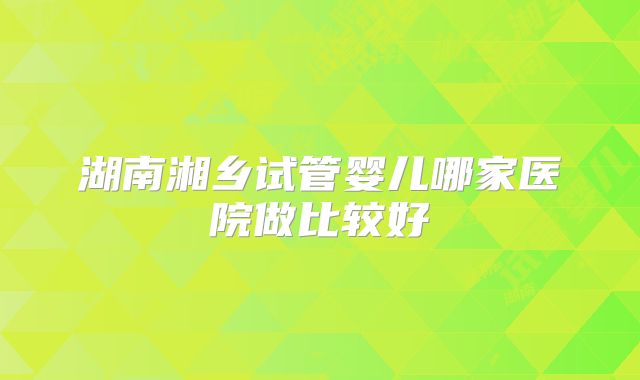 湖南湘乡试管婴儿哪家医院做比较好