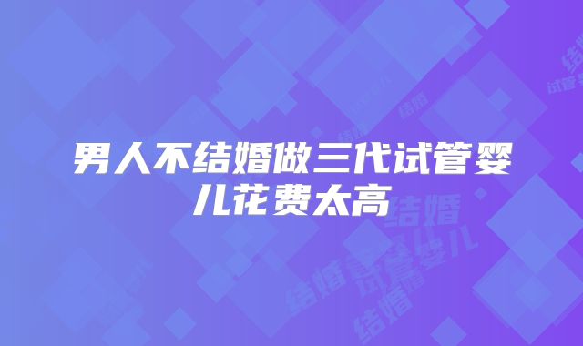男人不结婚做三代试管婴儿花费太高