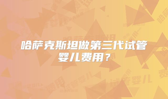 哈萨克斯坦做第三代试管婴儿费用？