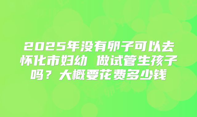 2025年没有卵子可以去怀化市妇幼 做试管生孩子吗?大概要花费多少钱