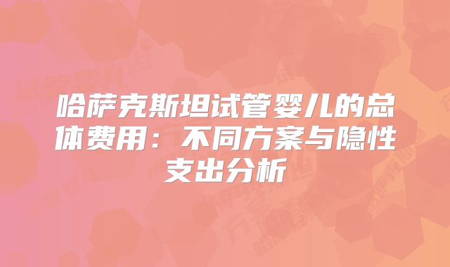 哈萨克斯坦试管婴儿的总体费用：不同方案与隐性支出分析