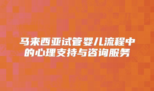 马来西亚试管婴儿流程中的心理支持与咨询服务