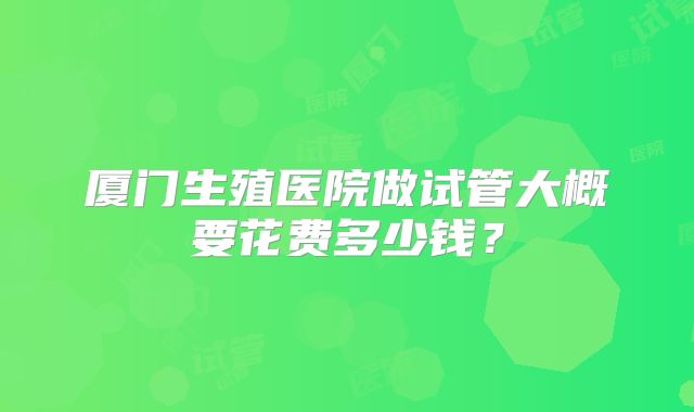 厦门生殖医院做试管大概要花费多少钱？