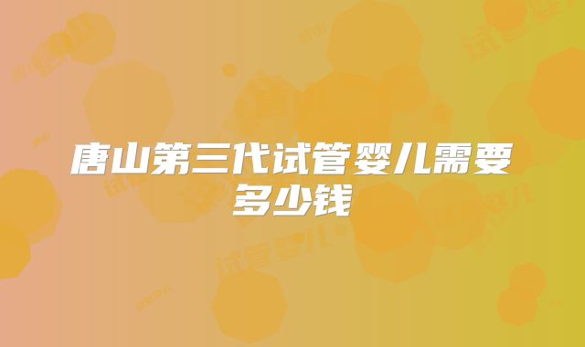 唐山第三代试管婴儿需要多少钱