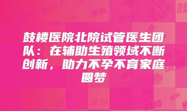 鼓楼医院北院试管医生团队：在辅助生殖领域不断创新，助力不孕不育家庭圆梦