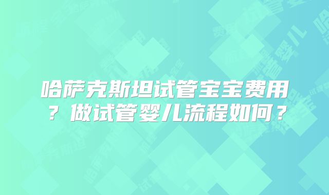 哈萨克斯坦试管宝宝费用？做试管婴儿流程如何？