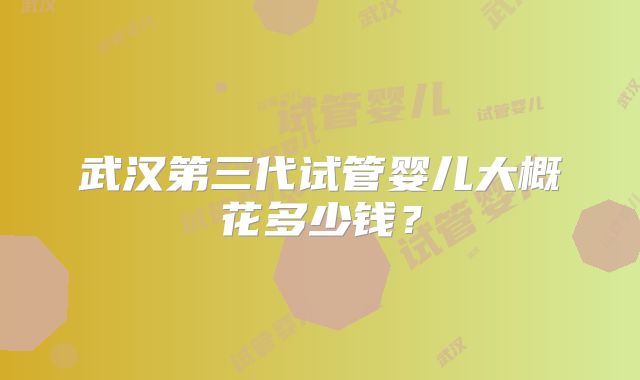 武汉第三代试管婴儿大概花多少钱？