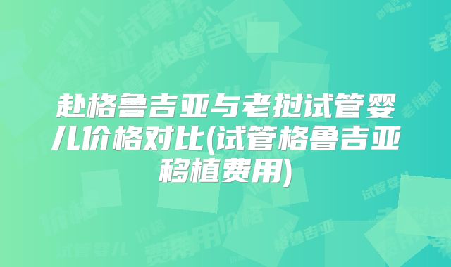赴格鲁吉亚与老挝试管婴儿价格对比(试管格鲁吉亚移植费用)