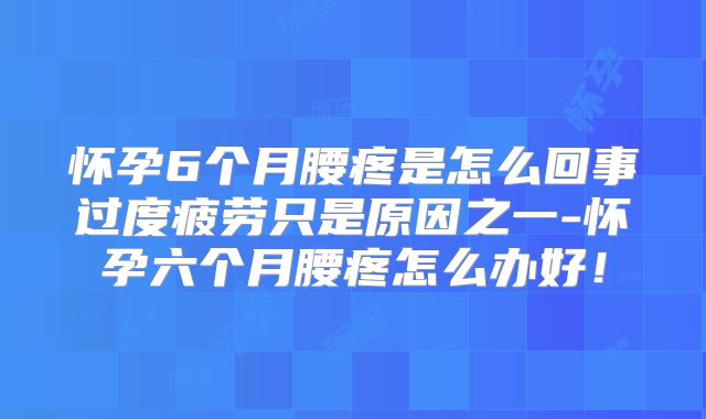 怀孕6个月腰疼是怎么回事过度疲劳只是原因之一-怀孕六个月腰疼怎么办好！