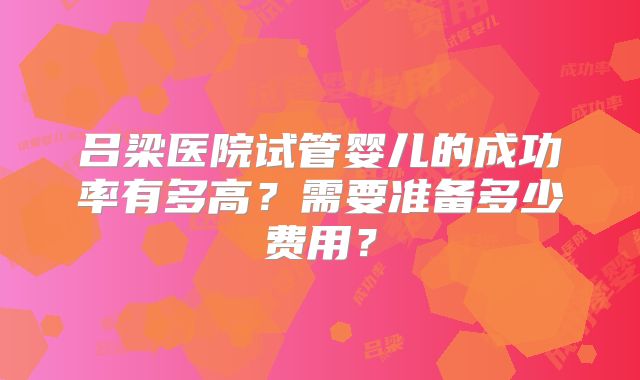 吕梁医院试管婴儿的成功率有多高?需要准备多少费用?