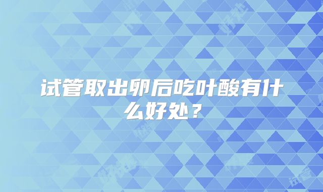 试管取出卵后吃叶酸有什么好处？