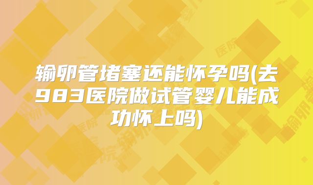 输卵管堵塞还能怀孕吗(去983医院做试管婴儿能成功怀上吗)