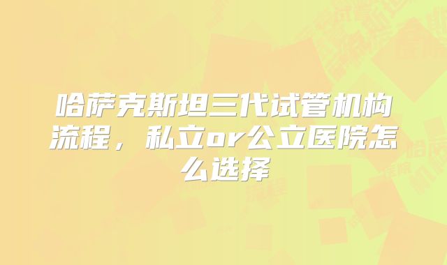 哈萨克斯坦三代试管机构流程,私立or公立医院怎么选择