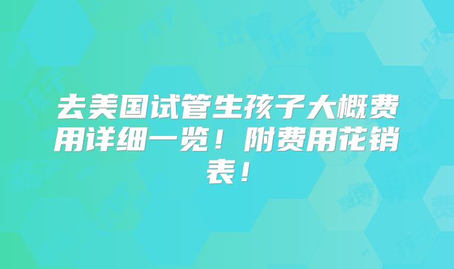 去美国试管生孩子大概费用详细一览！附费用花销表！