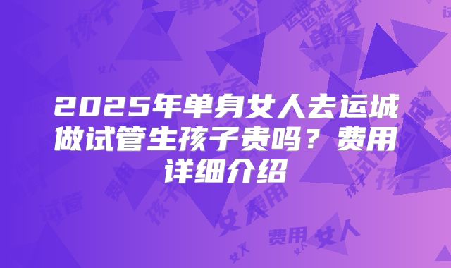 2025年单身女人去运城做试管生孩子贵吗？费用详细介绍