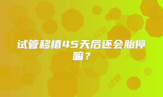 试管移植45天后还会胎停嘛？