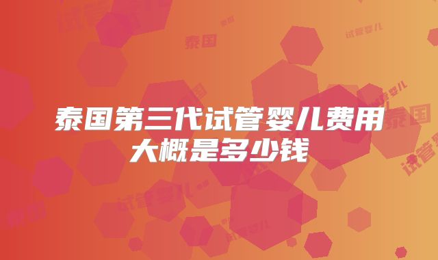 泰国第三代试管婴儿费用大概是多少钱