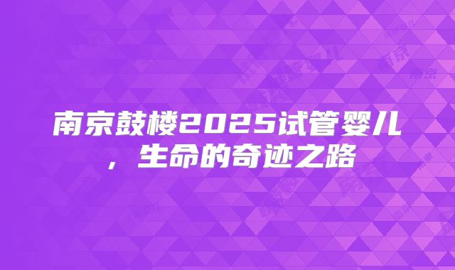 南京鼓楼2025试管婴儿，生命的奇迹之路