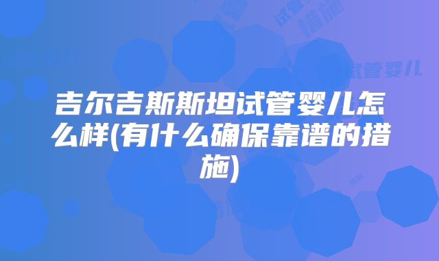 吉尔吉斯斯坦试管婴儿怎么样(有什么确保靠谱的措施)