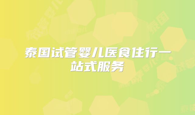 泰国试管婴儿医食住行一站式服务