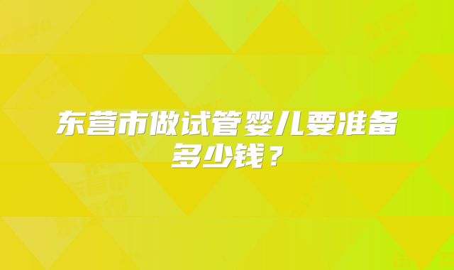 东营市做试管婴儿要准备多少钱？