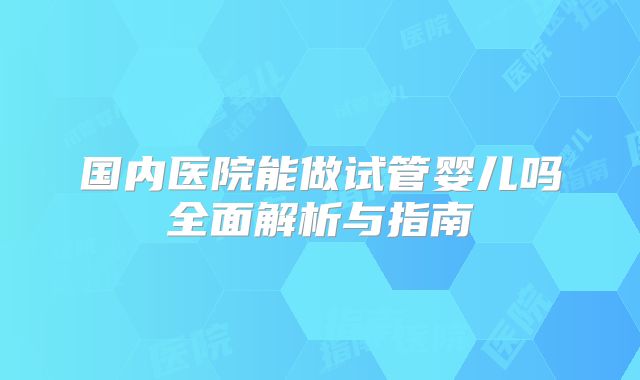 国内医院能做试管婴儿吗全面解析与指南