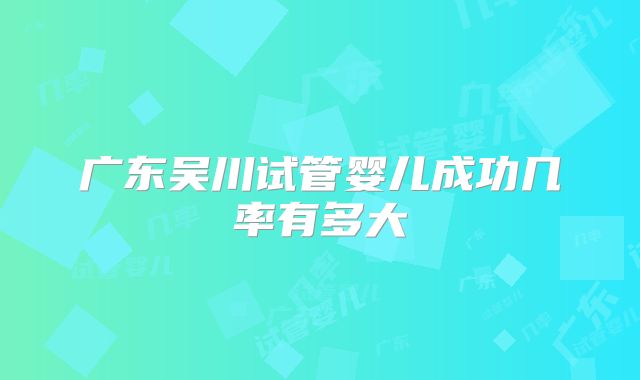 广东吴川试管婴儿成功几率有多大