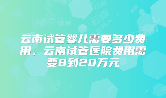 云南试管婴儿需要多少费用，云南试管医院费用需要8到20万元