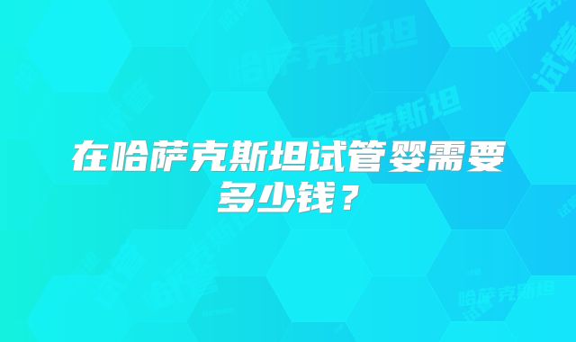 在哈萨克斯坦试管婴需要多少钱？