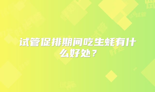 试管促排期间吃生蚝有什么好处？