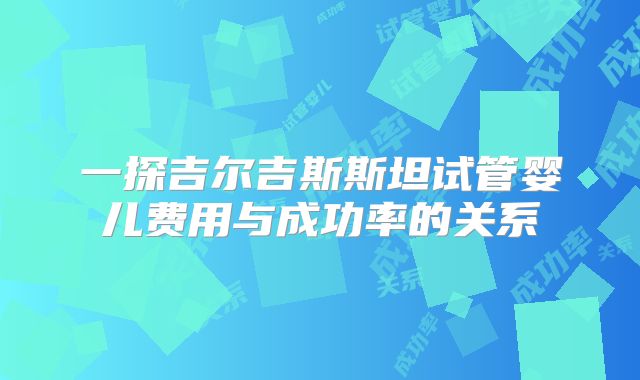 一探吉尔吉斯斯坦试管婴儿费用与成功率的关系