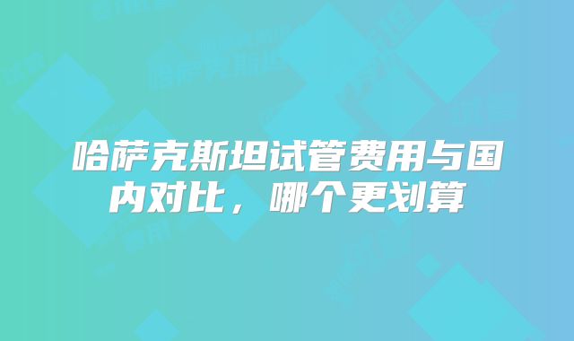 哈萨克斯坦试管费用与国内对比，哪个更划算
