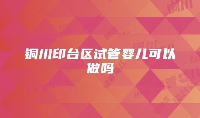 铜川印台区试管婴儿可以做吗