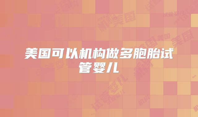 美国可以机构做多胞胎试管婴儿
