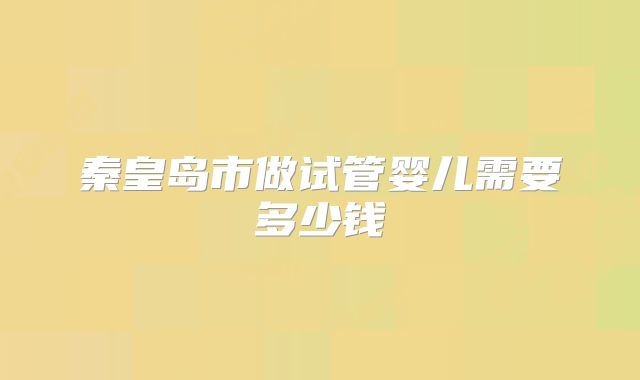 秦皇岛市做试管婴儿需要多少钱