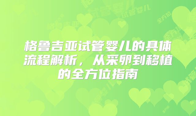 格鲁吉亚试管婴儿的具体流程解析，从采卵到移植的全方位指南