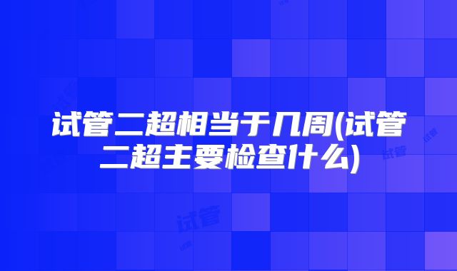 试管二超相当于几周(试管二超主要检查什么)