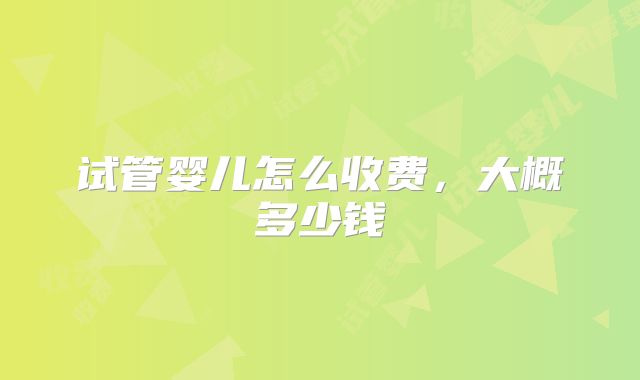 试管婴儿怎么收费，大概多少钱